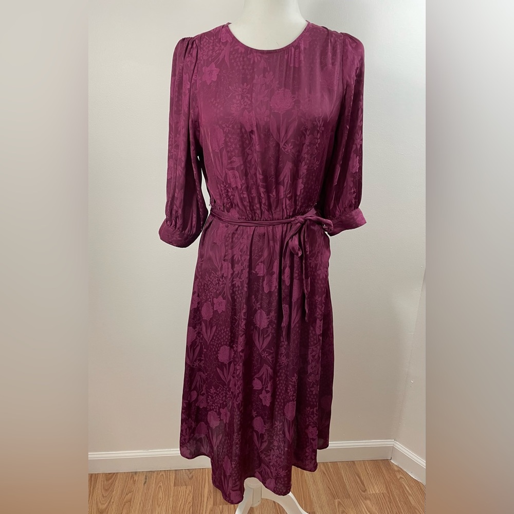 Banana Republic Burgundy Midi Dress-Size M